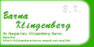 barna klingenberg business card